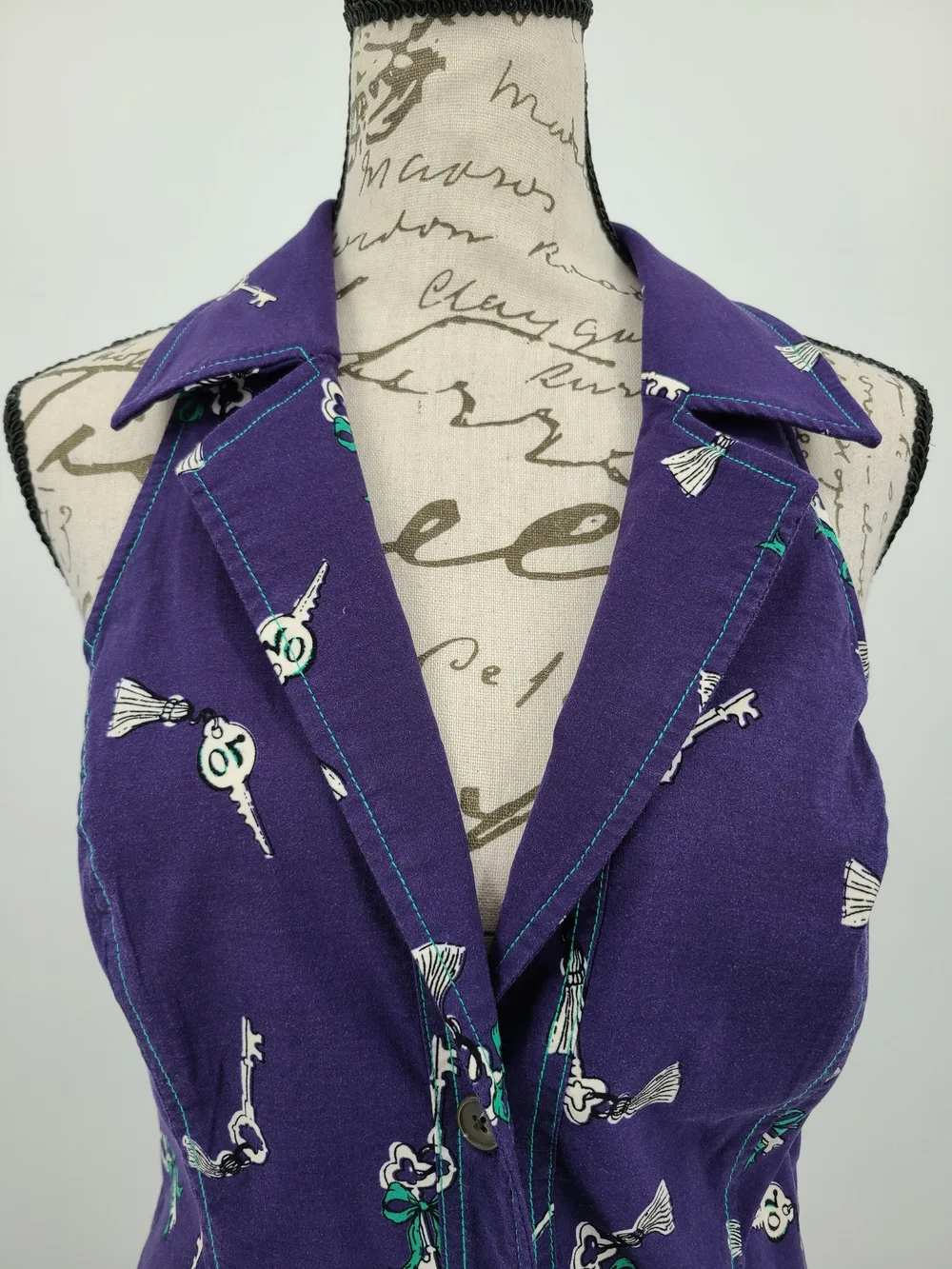 Anthropologie's Maeve Mini Halter Dress With Whimsical Key Print Size XL